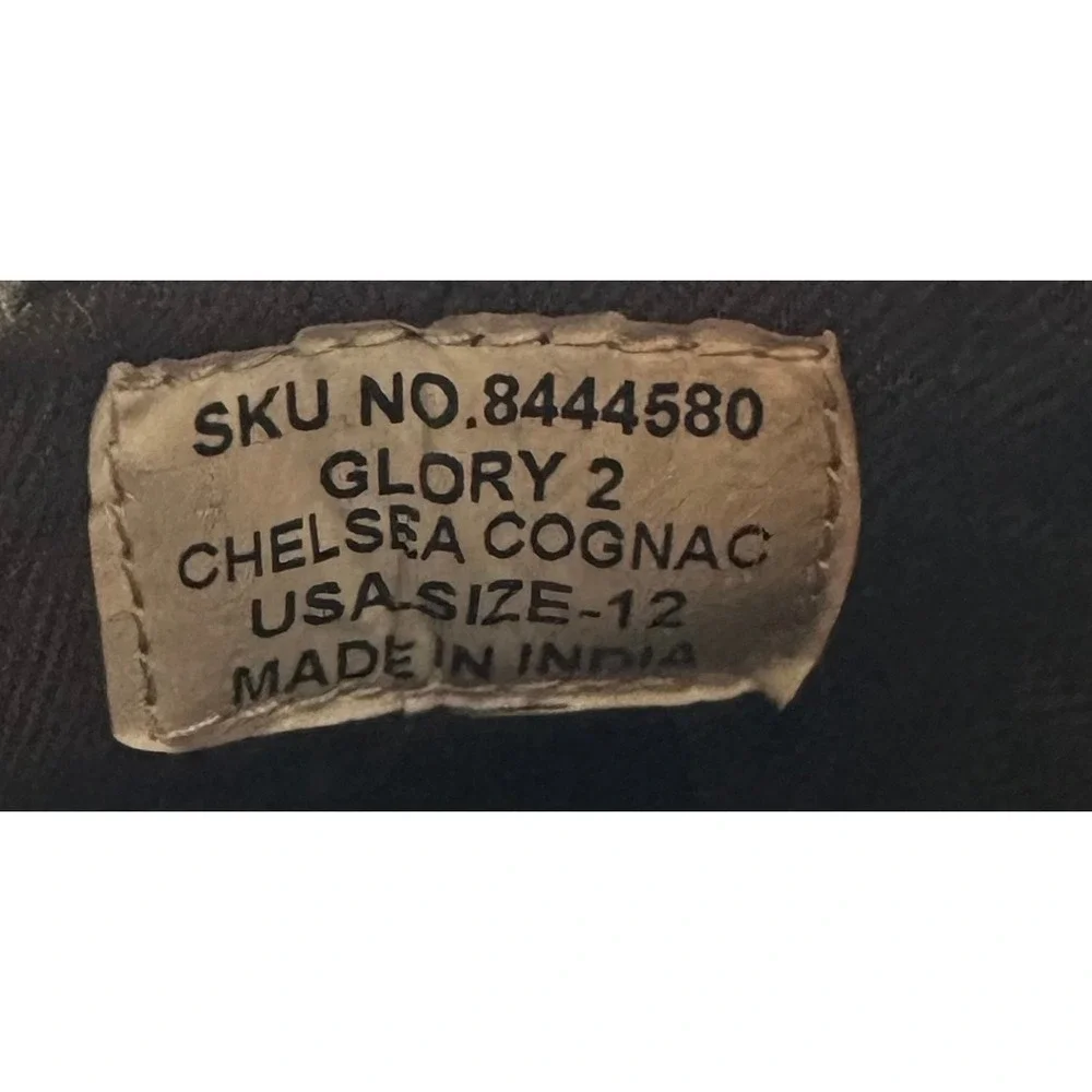 Crown Vintage Glory 2 Chelsea Boots Cognac Brown‎ Leather Ankle Boot Size 12